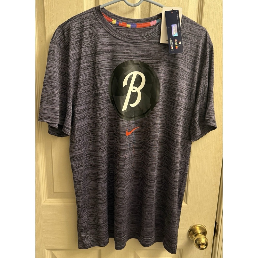 Nike Baltimore Orioles T-Shirt Mens Large Gray Authentic Collection Graphic Tee